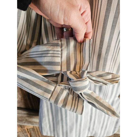 NWT button front tie sleeve blazer mint stripes career business casual blazer M - Picture 3 of 8